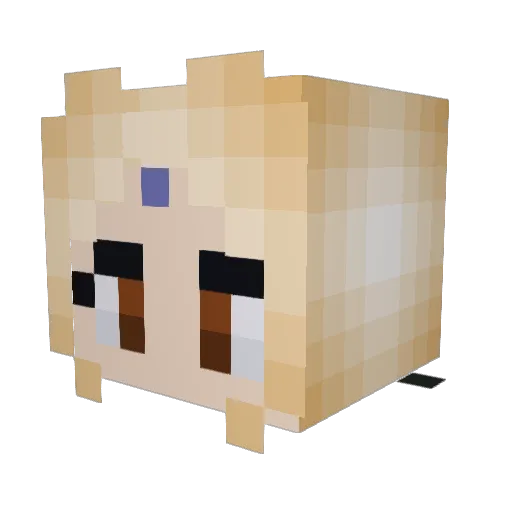 Alicjachan Minecraft avatar head, 3D render