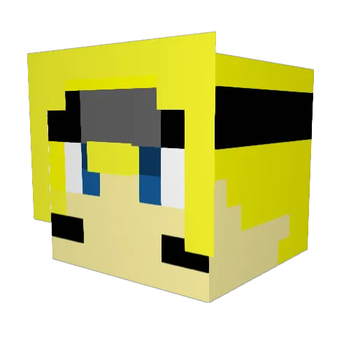 Alicooo Minecraft avatar head, 3D render