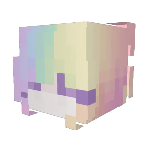 Aliea Minecraft avatar head, 3D render