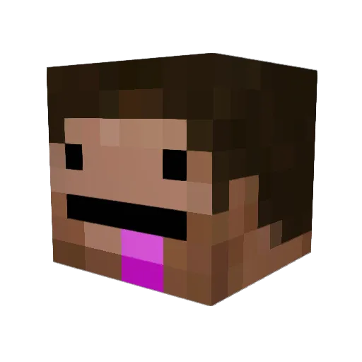 Alien7187 Minecraft avatar head, 3D render