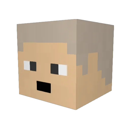 AlienChild88 Minecraft avatar head, 3D render