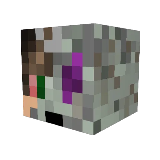 AlienGR Minecraft avatar head, 3D render