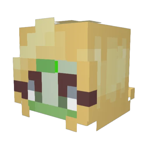 AlienGuy Minecraft avatar head, 3D render