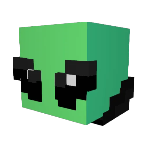 AlienPana Minecraft avatar head, 3D render