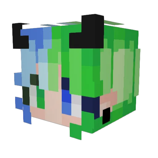 AlienPuke Minecraft avatar head, 3D render