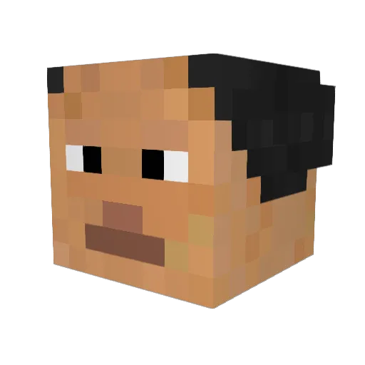 Aliendator Minecraft avatar head, 3D render