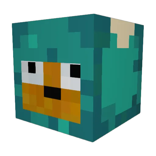 Alienperuna Minecraft avatar head, 3D render