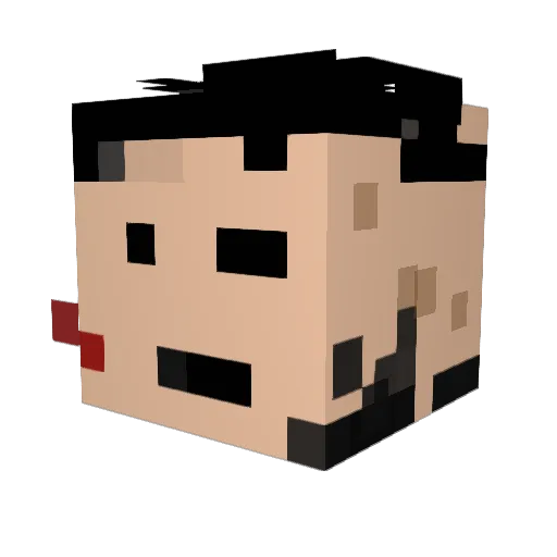 Alienwy Minecraft avatar head, 3D render