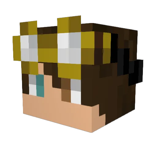 Aliero Minecraft avatar head, 3D render