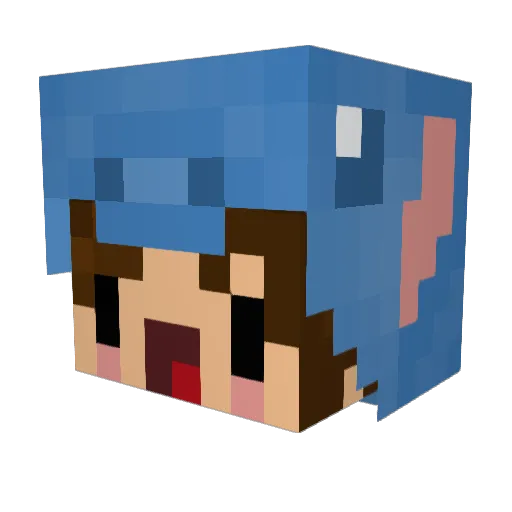 Alifant Minecraft avatar head, 3D render