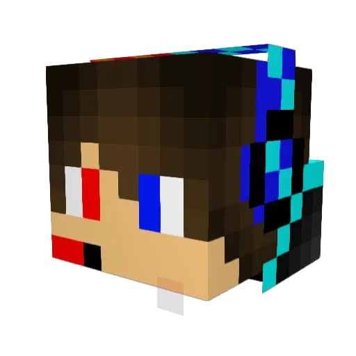 Aligams Minecraft avatar head, 3D render