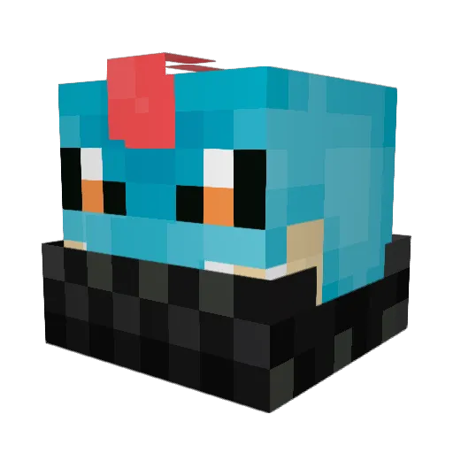 Aligatari Minecraft avatar head, 3D render