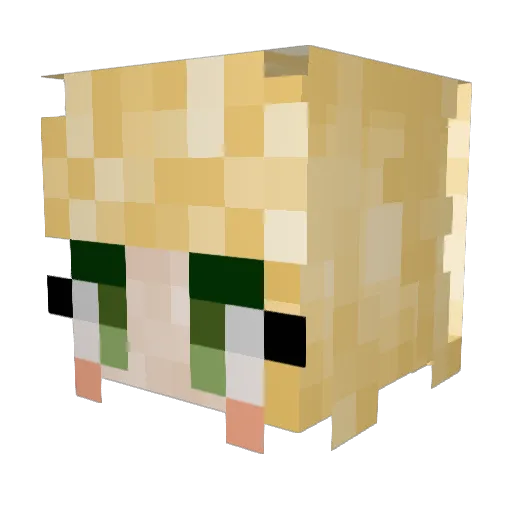 Aligirl Minecraft avatar head, 3D render