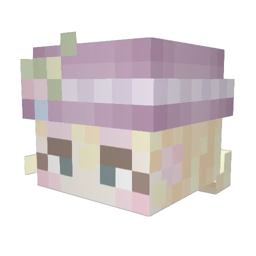 Aliien Minecraft avatar head, 3D render