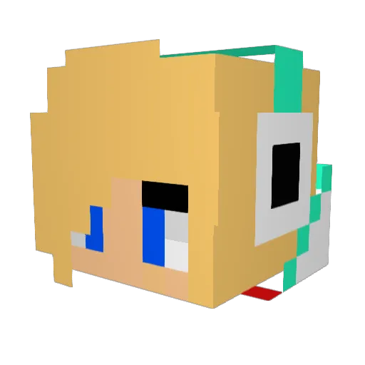 Aliiie Minecraft avatar head, 3D render