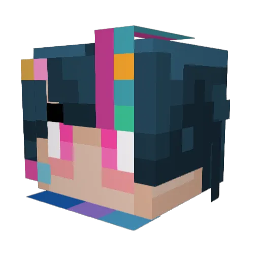 AlilbitofMonika Minecraft avatar head, 3D render