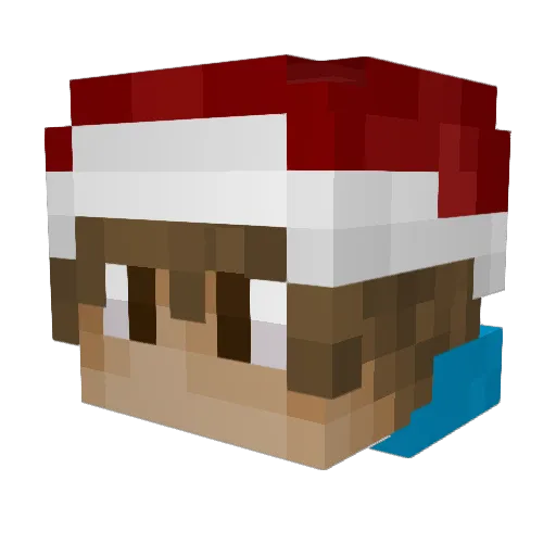 Alimax Minecraft avatar head, 3D render