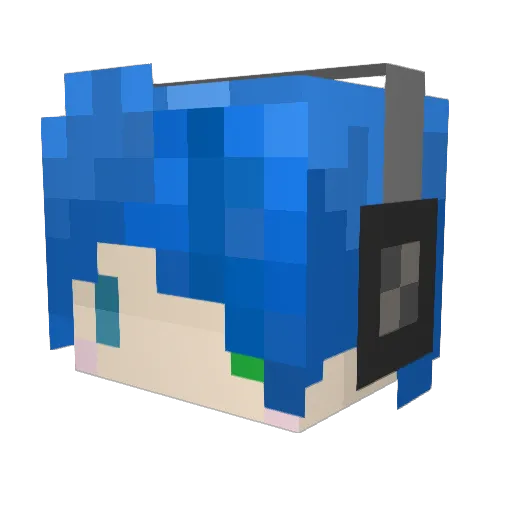 Alimuush Minecraft avatar head, 3D render