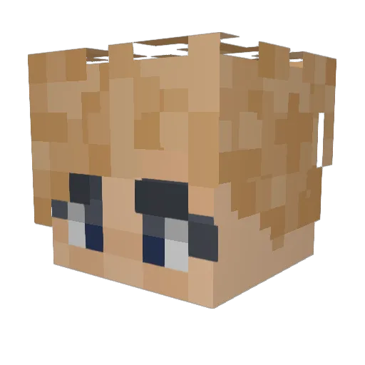 AlinRen_ Minecraft avatar head, 3D render