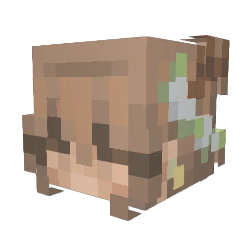 AlineStern Minecraft avatar head, 3D render