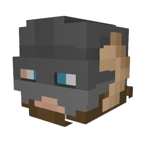 Alinite Minecraft avatar head, 3D render