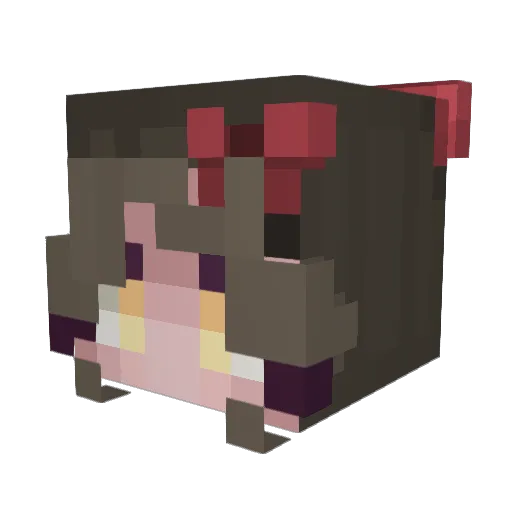 Alireia Minecraft avatar head, 3D render