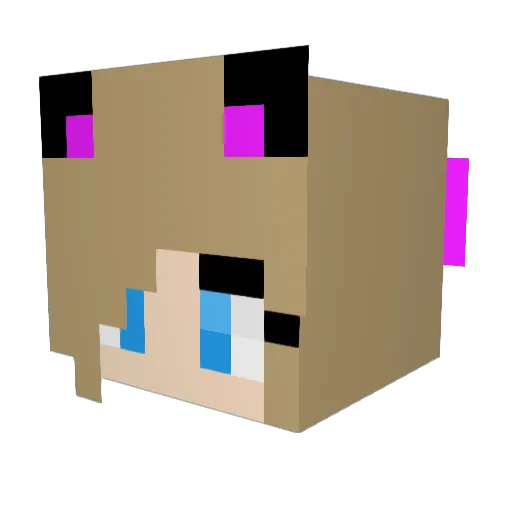 AlisciaMHL2 Minecraft avatar head, 3D render