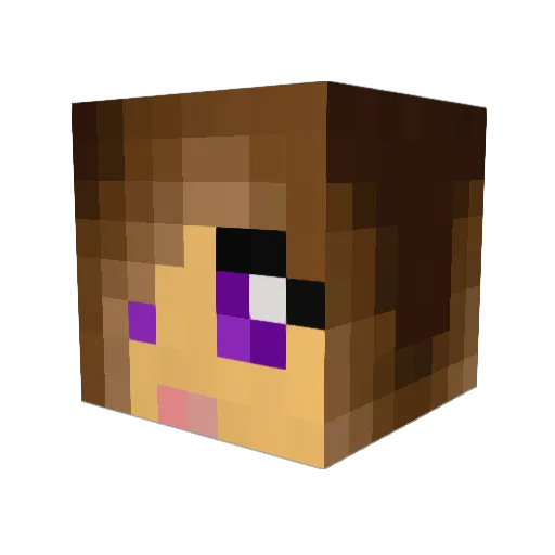 Alishax Minecraft avatar head, 3D render