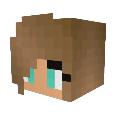 Aliszka Minecraft avatar head, 3D render