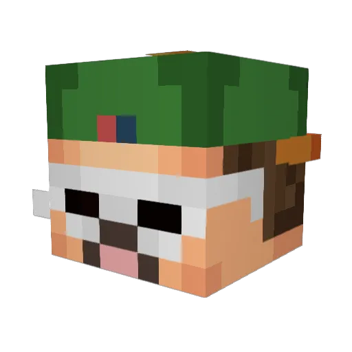 Alitroll Minecraft avatar head, 3D render