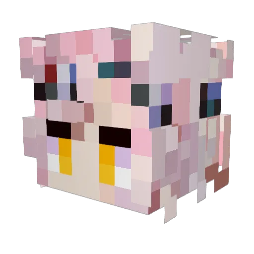 Aliues Minecraft avatar head, 3D render