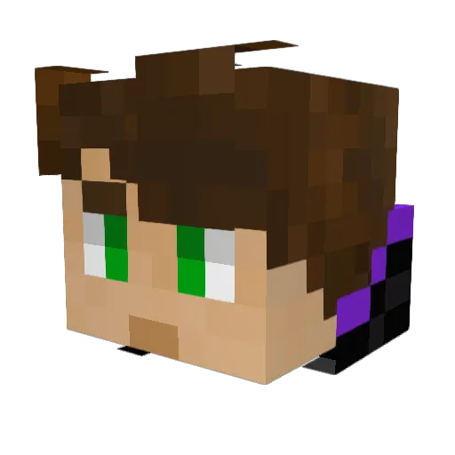 Aliumen Minecraft avatar head, 3D render