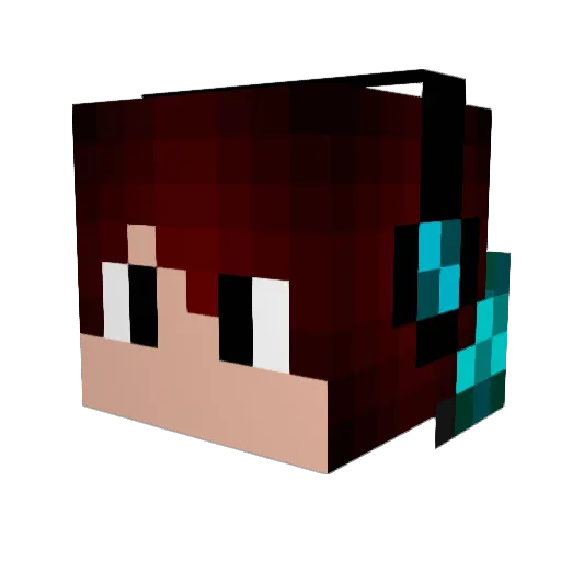 Aliuyu Minecraft avatar head, 3D render