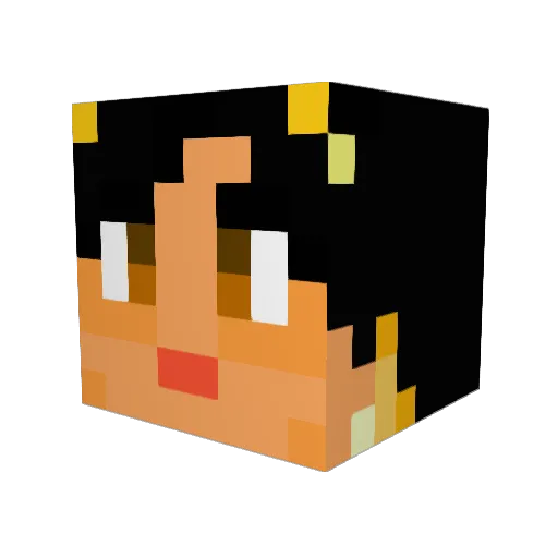 Aliwana Minecraft avatar head, 3D render