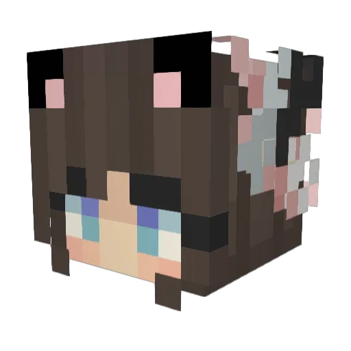 Alixid Minecraft avatar head, 3D render