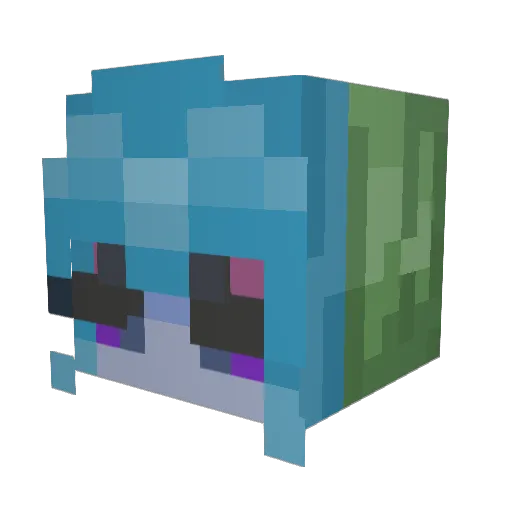 Aliy4ka Minecraft avatar head, 3D render