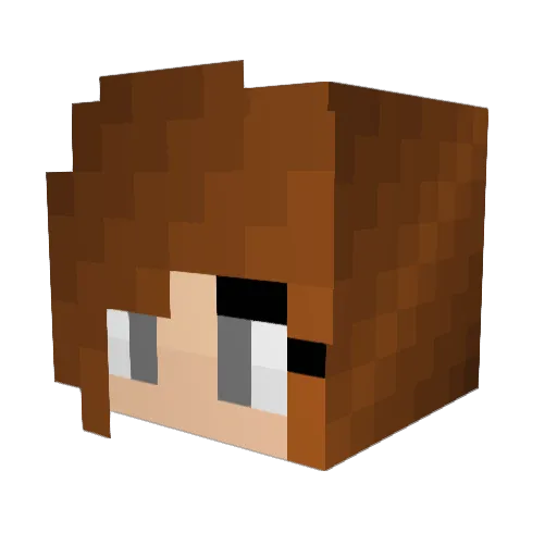 Alizaezee Minecraft avatar head, 3D render