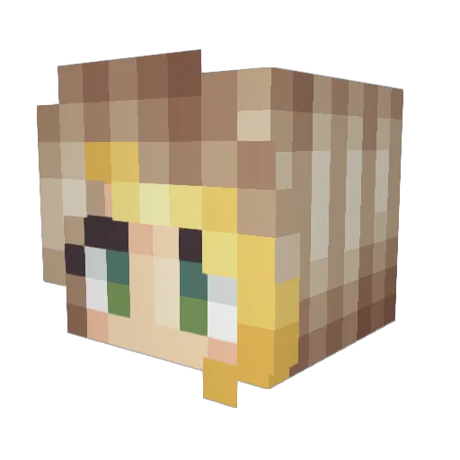 Alizia_ Minecraft avatar head, 3D render
