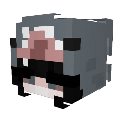 Alizino Minecraft avatar head, 3D render