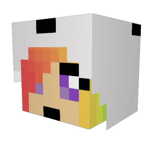 Alkaiia Minecraft avatar head, 3D render