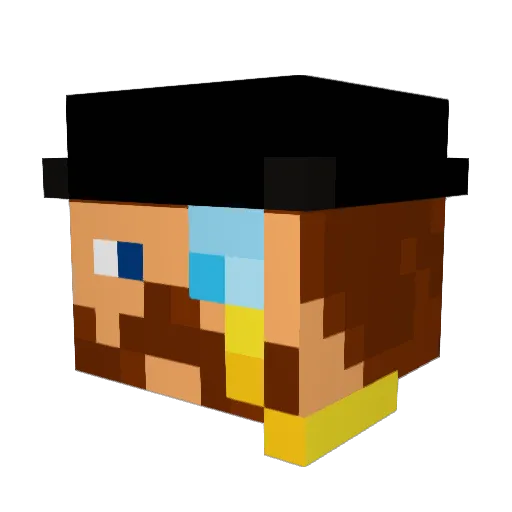Alkalay Minecraft avatar head, 3D render