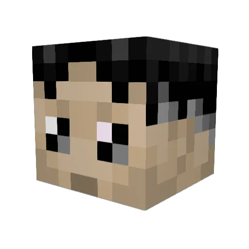 Alkongba Minecraft avatar head, 3D render