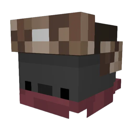 AllBlek Minecraft avatar head, 3D render