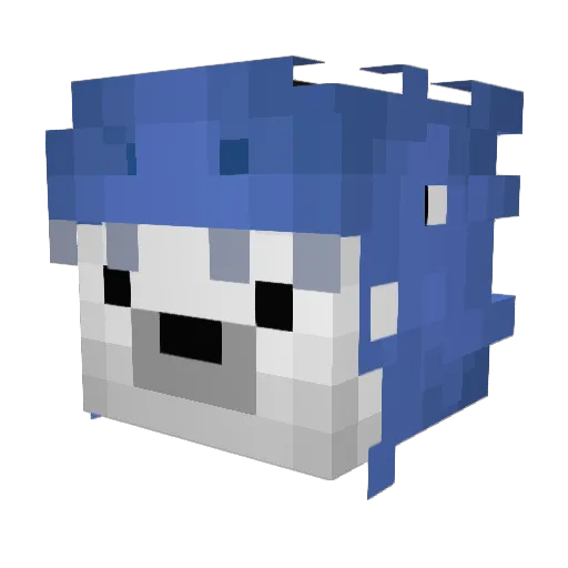 AllComplete Minecraft avatar head, 3D render