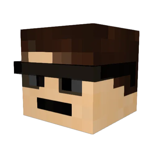 AllXAR Minecraft avatar head, 3D render