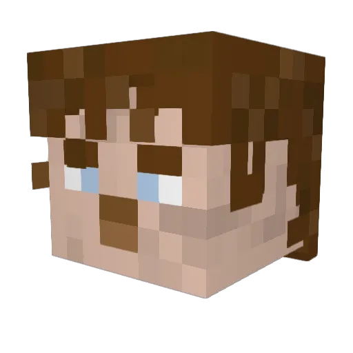 AllanCrocker Minecraft avatar head, 3D render