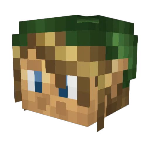 Alleewow Minecraft avatar head, 3D render