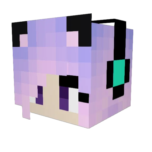 Allegra2 Minecraft avatar head, 3D render