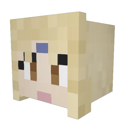 AllenAvan Minecraft avatar head, 3D render
