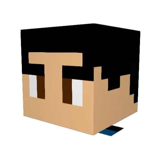 AllenBlue Minecraft avatar head, 3D render
